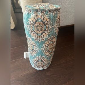 Decorative Teal Medallion Bolster Pillow - Unbranded